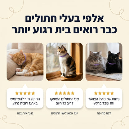 בעלי חתולים מרוצים עם קולר ההרגעה